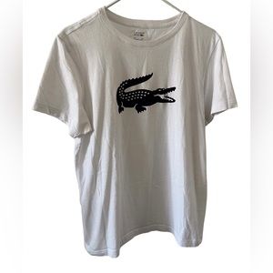 Lacoste sport classic cotton white crew neck T-shirt size large, ultra dry